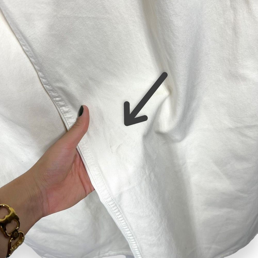 Rag & Bone Sofie Two-tone Frayed High-rise Wide-leg Jeans Ecru White Size 29 - Picture 9 of 13